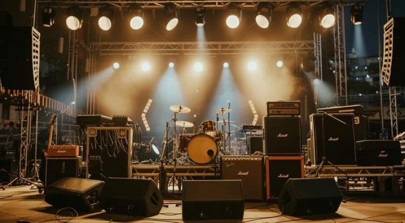 Amplifiers on stage